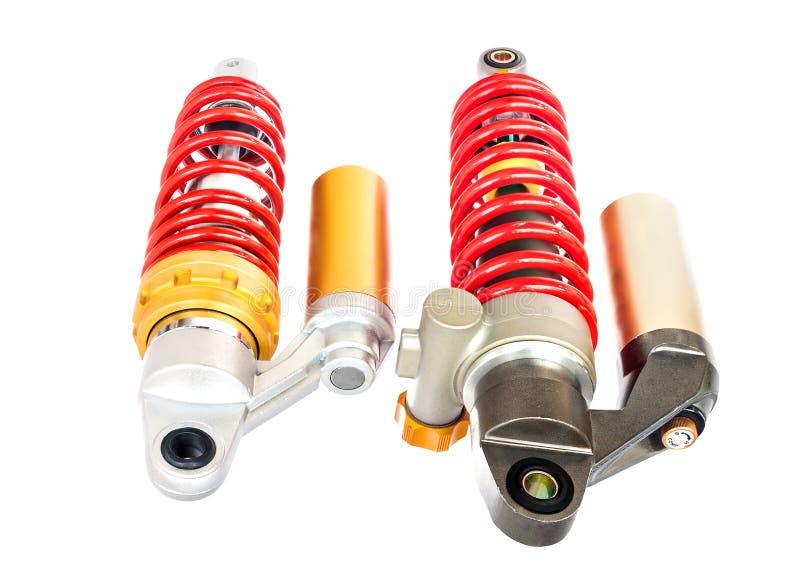 New Red Motorcycle Suspension Stock Photo Image of auto, coil 50589638