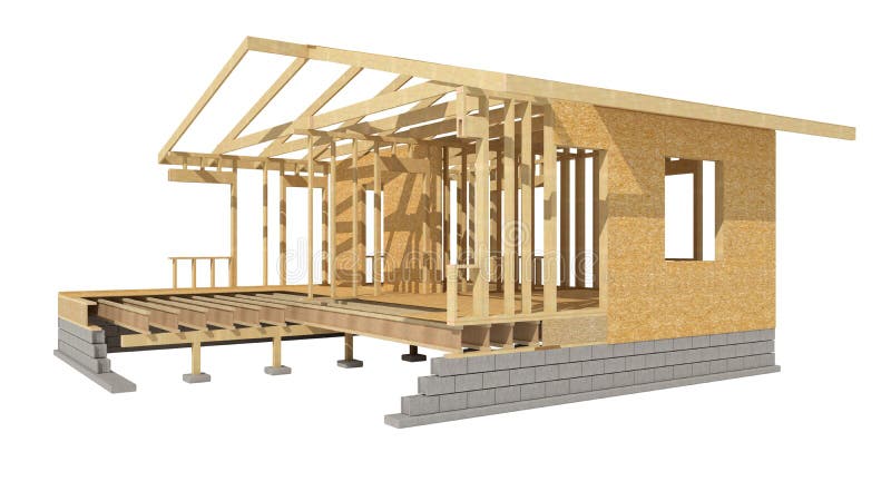 New residential construction home wood framing.