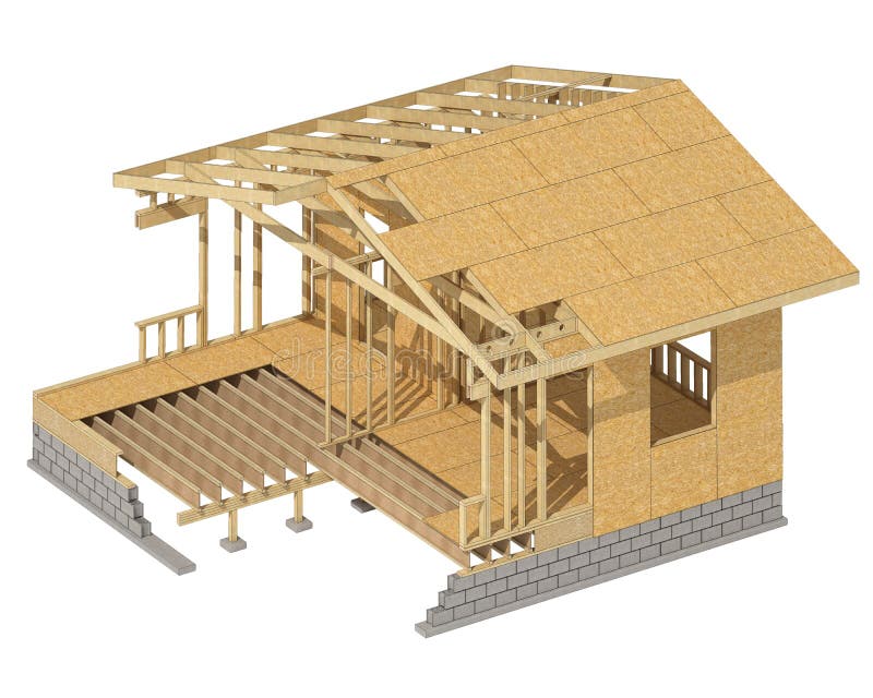 New residential construction home wood framing.