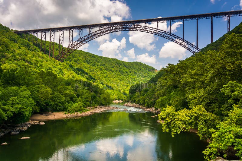 The New River Gorge Bridge, seen from Fayette Station Road, at t