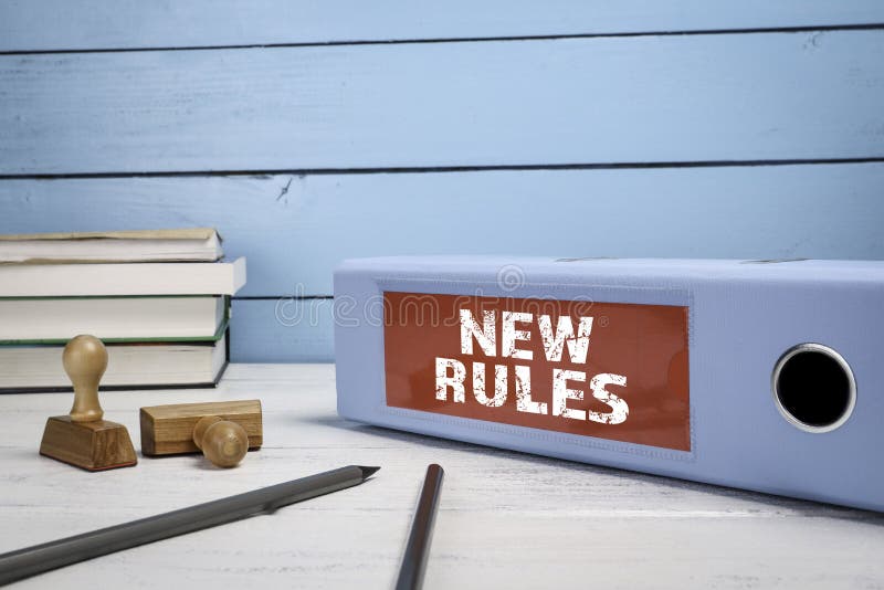 New Rules. Business concept. Document folder on office desk royalty free stock photography