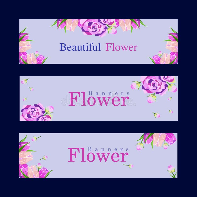 New Simple Flower Banners stock vector. Illustration of green 134427607