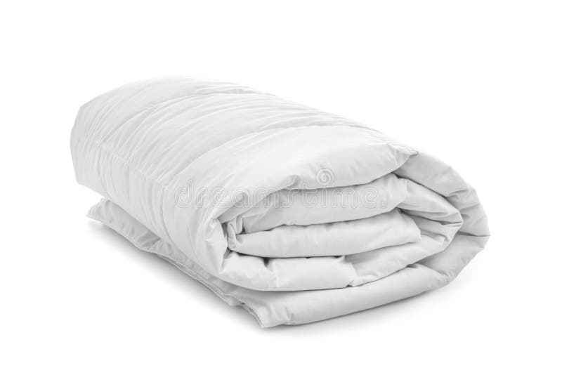 New Soft Folded Blanket Isolated on White Stock Image Image of folded