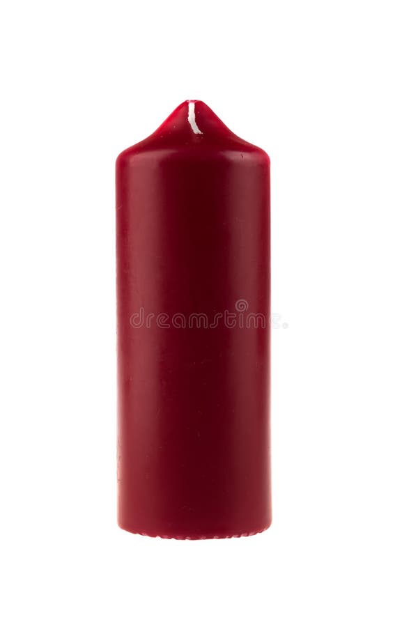 Thick Red Wax Candle With A Wick Stock Image Image of vertical