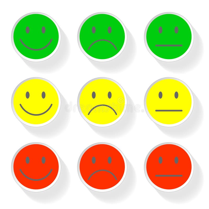 Happy Smile and Sad Faces Badge Stock Vector - Illustration of emotions ...