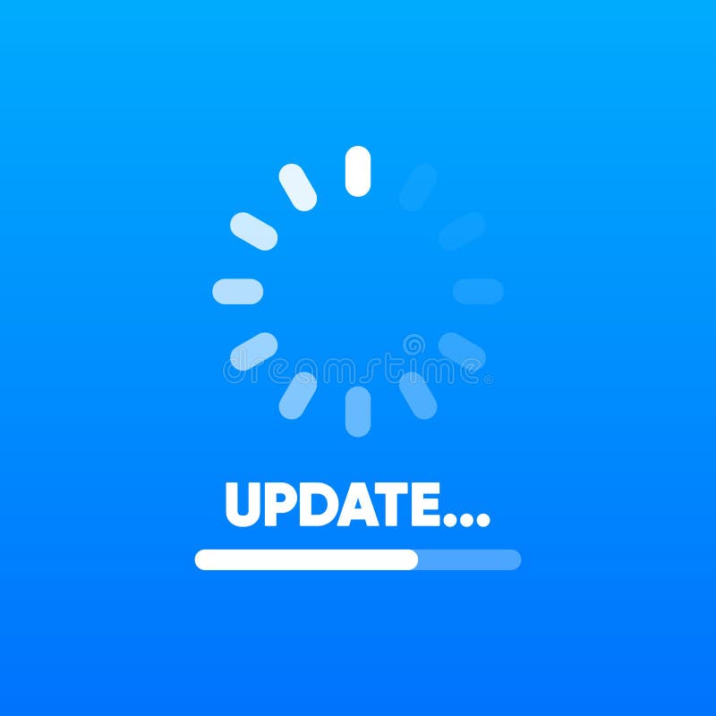 New System Update. Loading process. App update concept. System software update web banner element. Vector illustration.