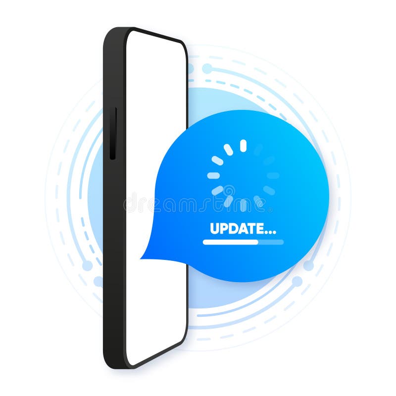 New System Update. Loading process. App update concept. System software update web banner element. Vector illustration. stock illustration
