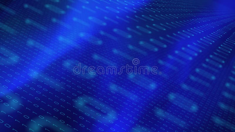 New technology cyber attack, binary code numbers stock illustration