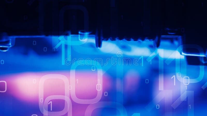 New technology hacker attack binary code abstract background royalty free illustration