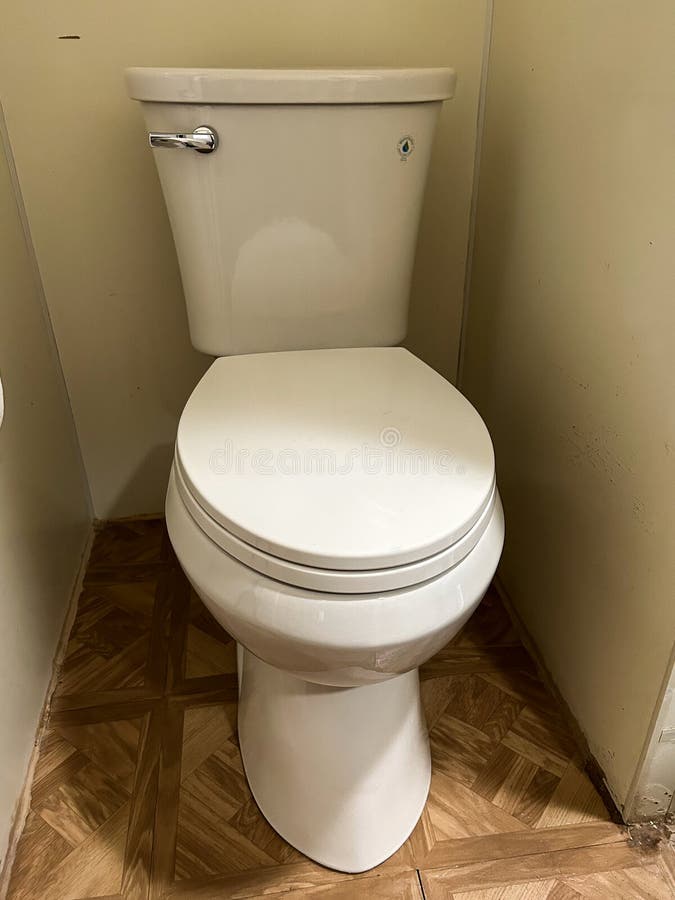 New Toilet with Lid Down stock photo. Image of white 267183460