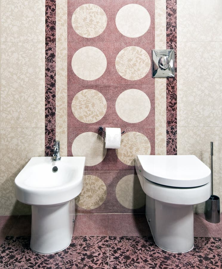 Toilet room in blue colors stock image. Image of design 11678723