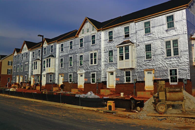 New Townhouse Under Construction Editorial Image Image of wrapping