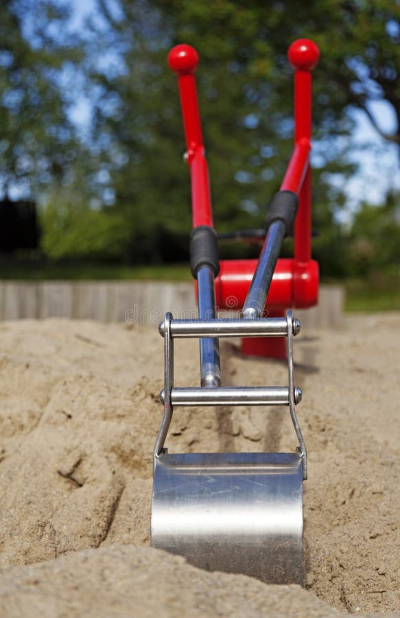 A New Toy Excavator in the Sandbox Stock Image Image of dream, close