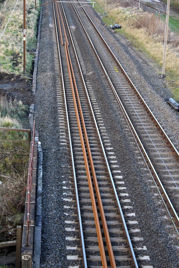 New Tracks for Old Rails Ready for Replacement Stock Photo Image of
