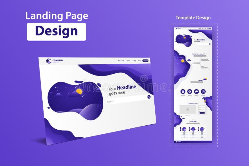 New Trendy Landing Page Website Vector Template Design royalty free illustration