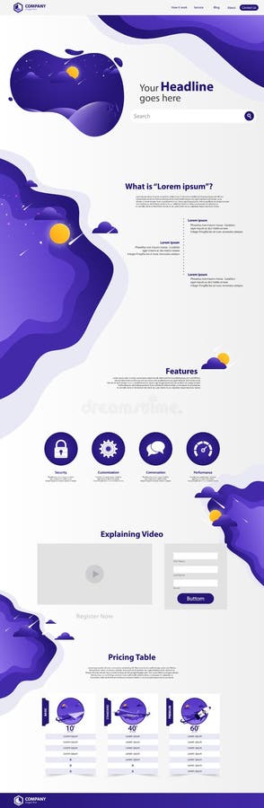 New Trendy Landing Page Website Vector Template Design royalty free illustration