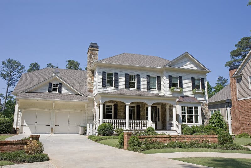 New Two Story White Siding Stock Photos Image 5575243