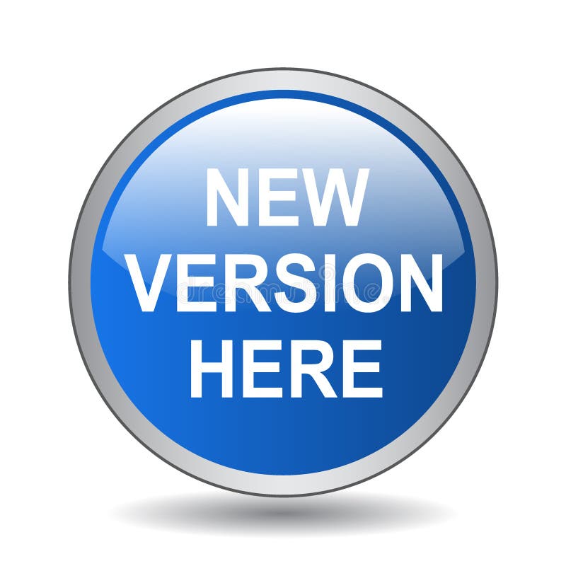 New version here web button - computer generated illustration on isolated white background