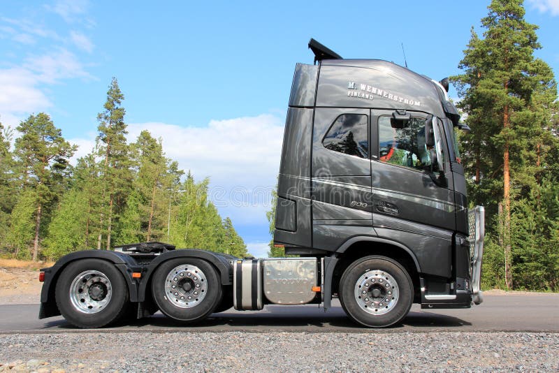 Volvo FMX 500 Forest Vehicle Transporter Truck Editorial Stock