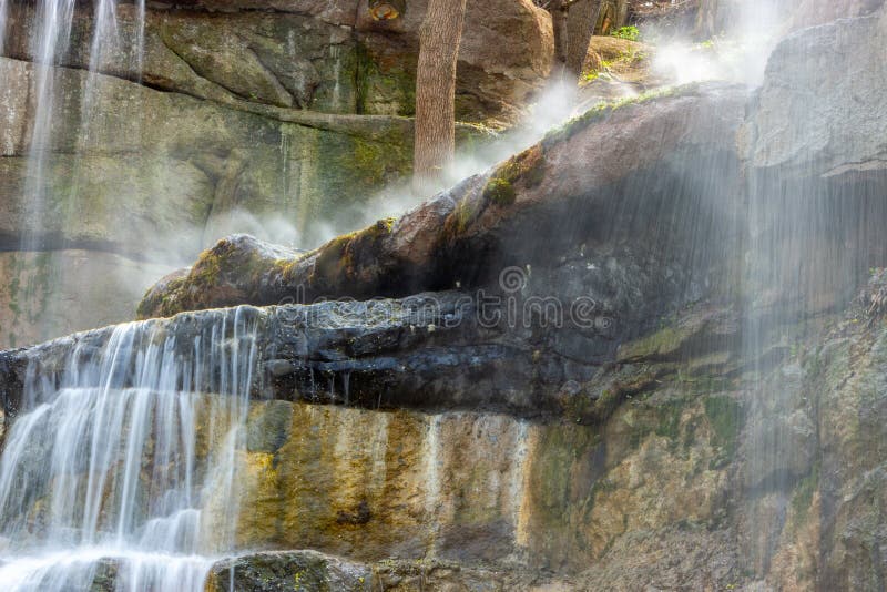 New waterfall in Sophia old dendropark, in the city of Uman, Ukraine stock photos New waterfall in Sophia old dendropark, in the city of Uman, Ukraine stock photos