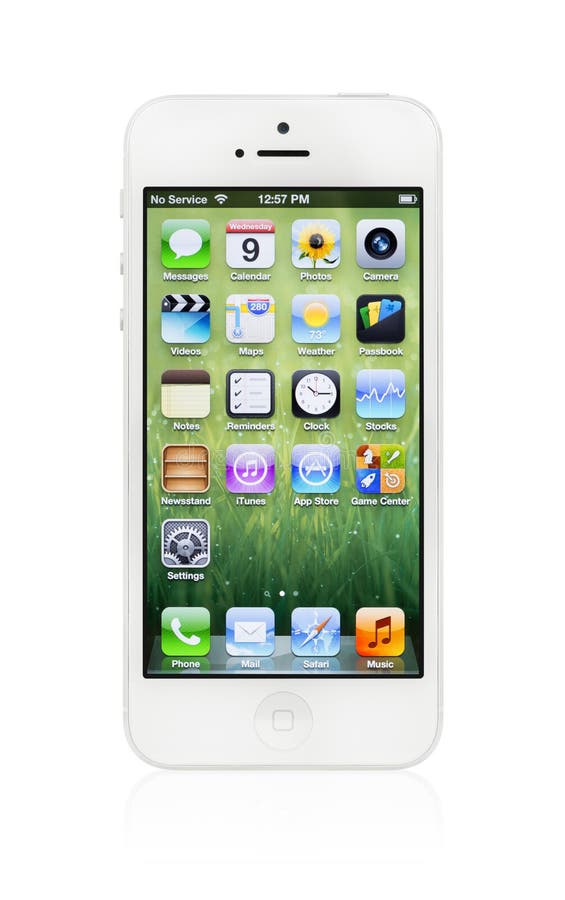 Apple iphone 5 white editorial photography. Image of communicate 27155362