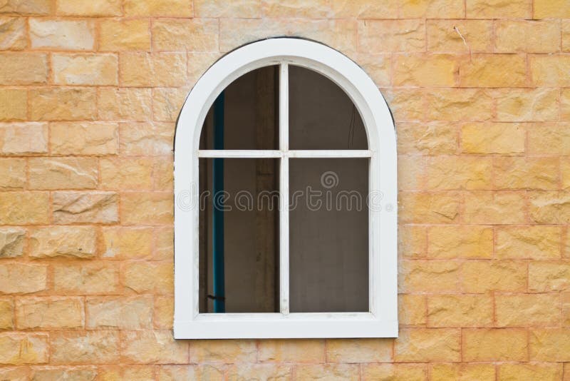 New window on cement wall background