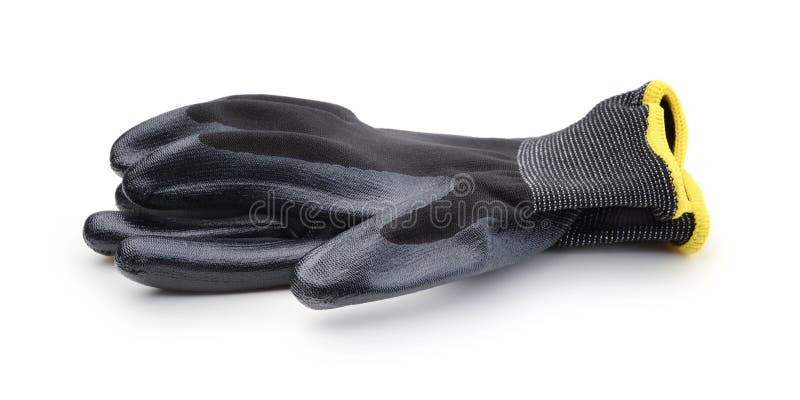 New work gloves isolated on white. A pair of new work gloves isolated on white. Pair working gloves stock images, royalty-free photos and pictures
