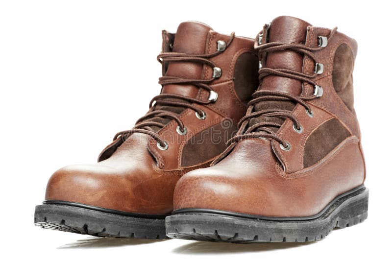 New Work Wear Boots on White Background Stock Photo Image of walkers