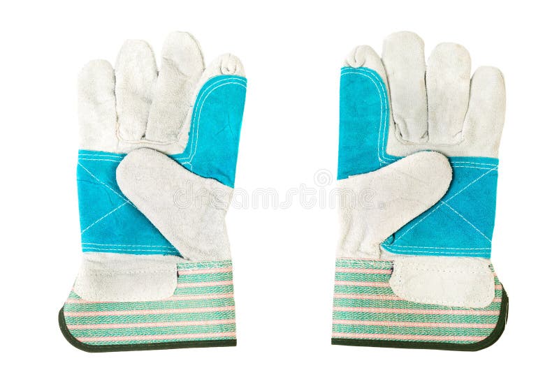 New working gloves isoladet on white. Pair working gloves stock images, royalty-free photos and pictures