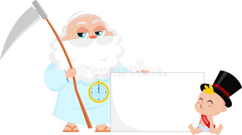 Father Time Baby New Year Stock Illustrations – 42 Father Time Baby New