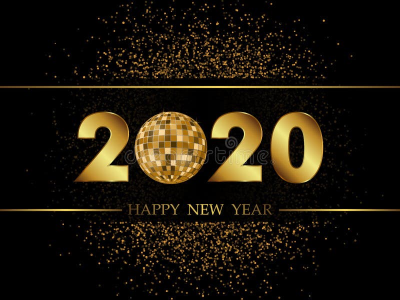 2020 New Year background with gold glitter confetti royalty free illustration 2020 New Year background with gold glitter confetti royalty free illustration