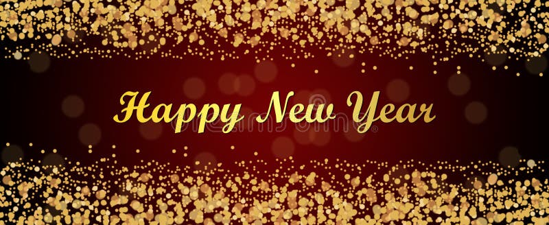 New Year Banner Background with Copy Space for Text. Dark Red Gradient