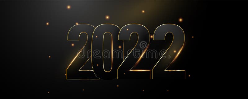 2022 New Year Banner, Happy New Year, 2022 New Year Banner with a Dark ...