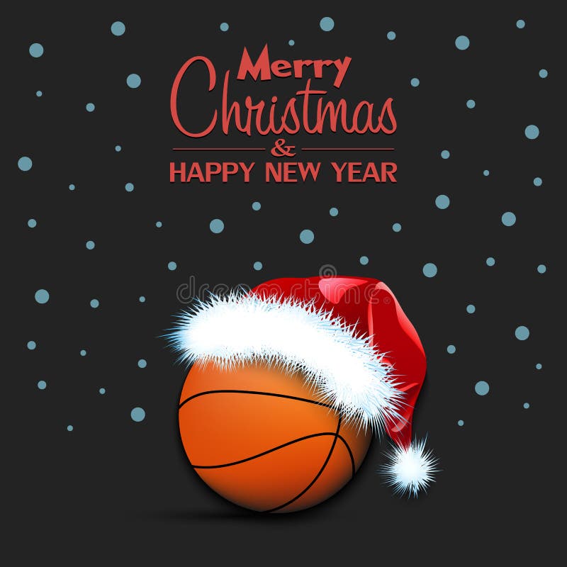 basketball Merry Christmas and Happy New Year luxury Sports greeting card. basketball  ball as a Christmas ball on background. Vector illustration Stock Vector  Image & Art - Alamy