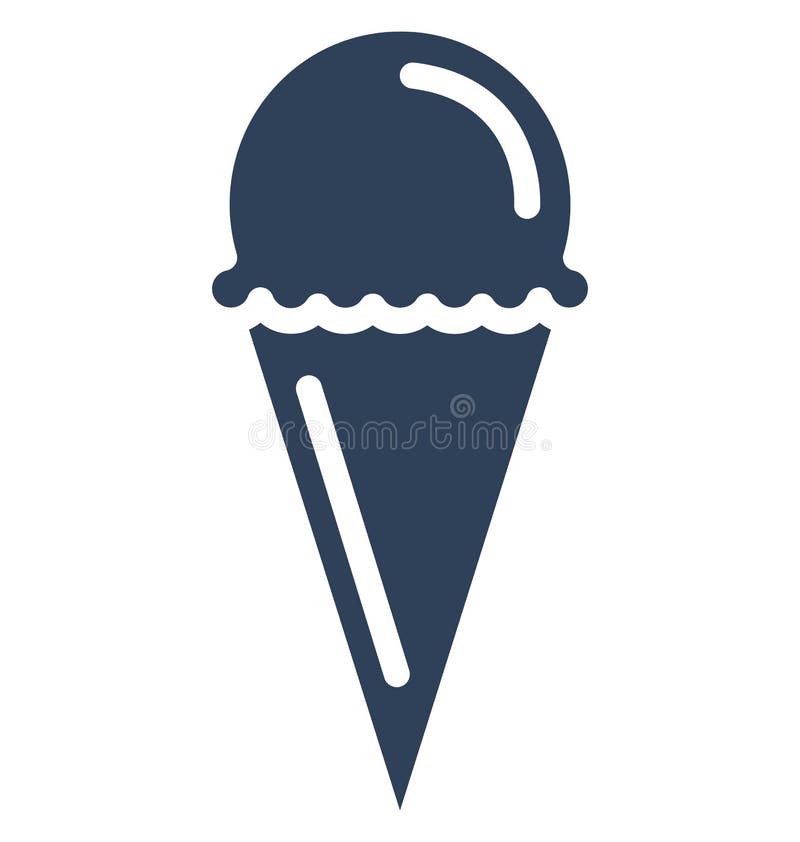 Cake Cone Isolated Vector Icon Which Can Easily Modify or Edit Stock