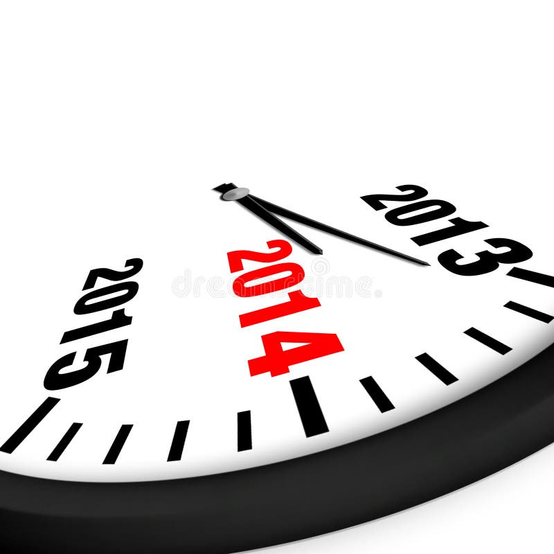 2014 New Year clock vector illustration