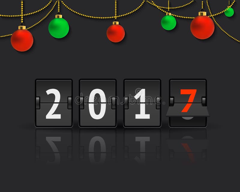 New Year concept with christmas balls. stock illustration New Year concept with christmas balls. stock illustration