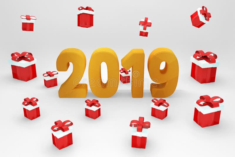 New Year 2019 - 3D Rendered Image. Festival, stock illustration New Year 2019 - 3D Rendered Image. Festival, stock illustration