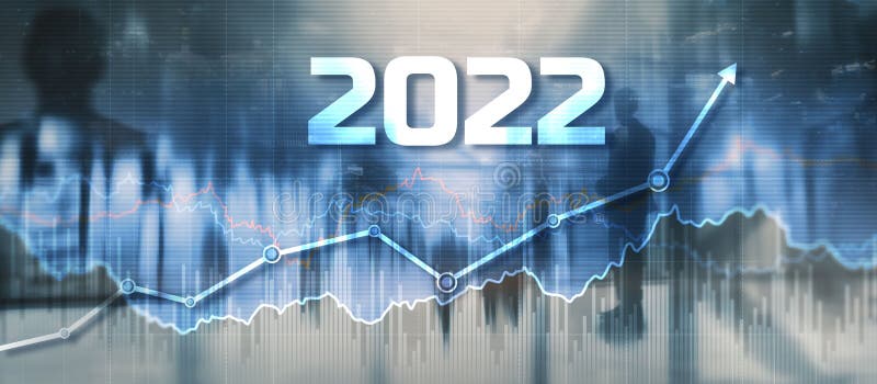 New Year 2022 Financial Technology is Changing Business. Growth Graph ...