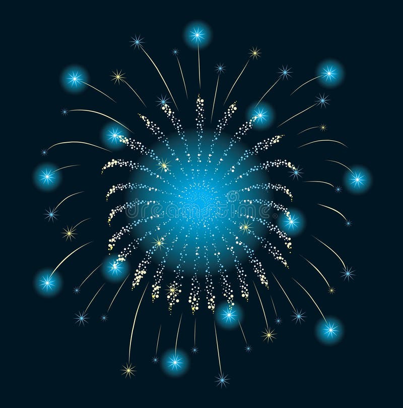 New Year Firework blue