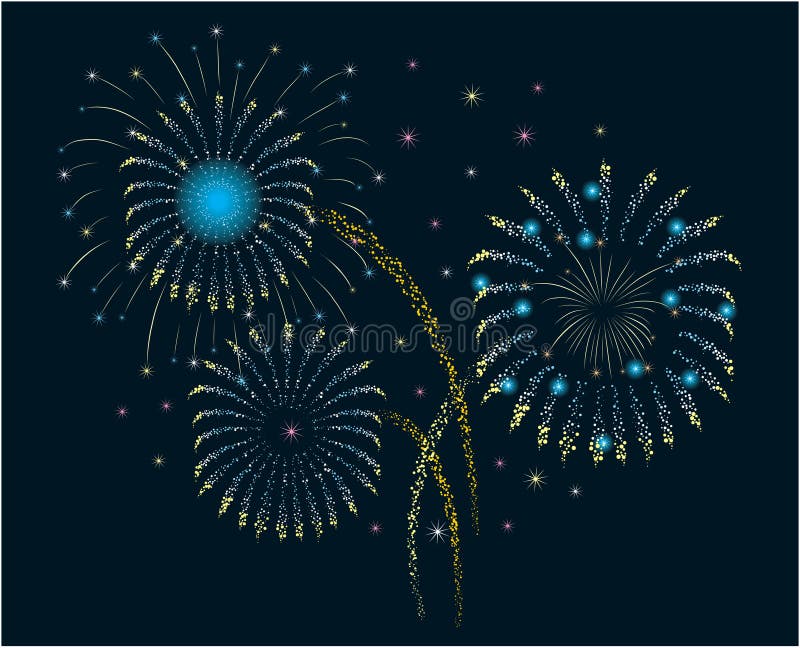 New Year fireworks / black