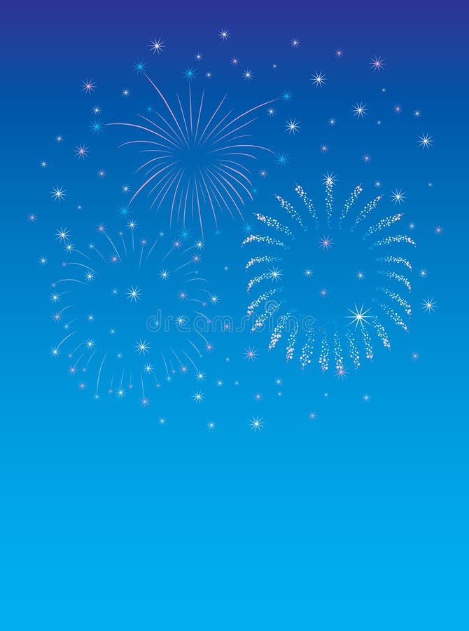 New year fireworks / blue