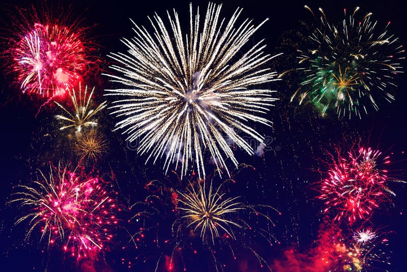 New year fireworks display royalty free stock image