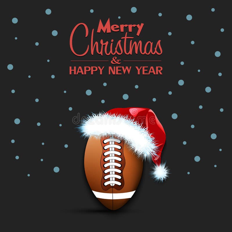 New Year And Football Ball In Santa Hat Stock Vector Illustration of