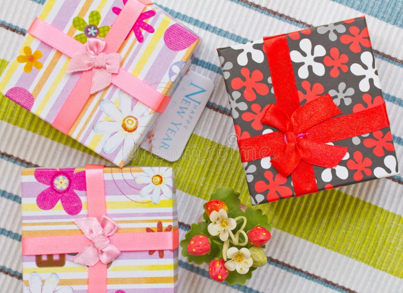 New Year gift boxes stock image. Image of house, celebration 37480815