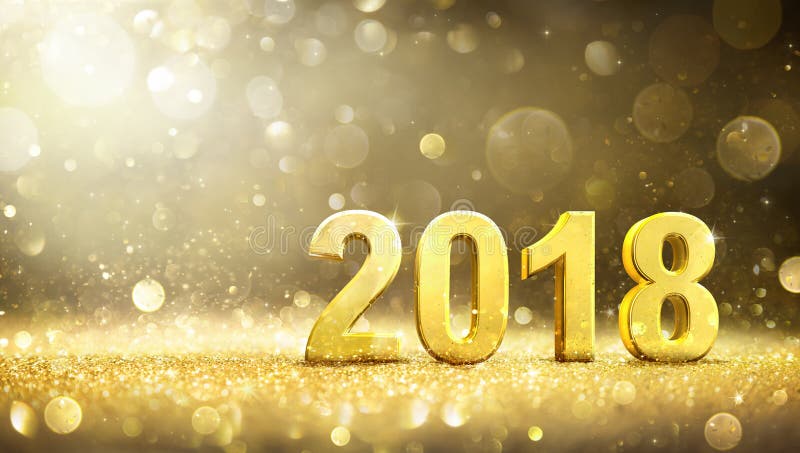 2018 - New Year - Golden Greeting Card royalty free stock photo 2018 - New Year - Golden Greeting Card royalty free stock photo