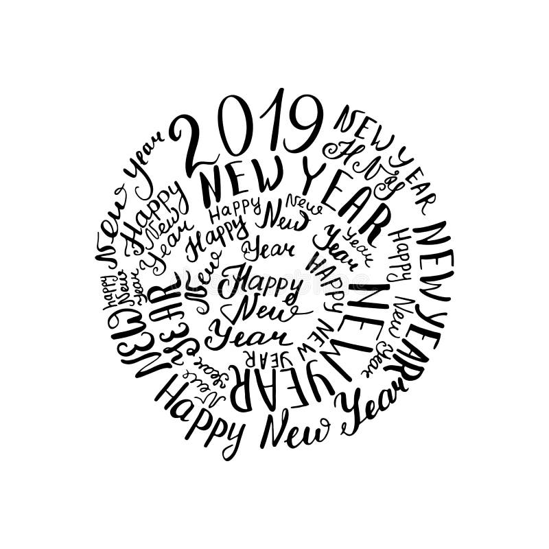 2019 New Year. stock vector. Illustration of firtree 116855911