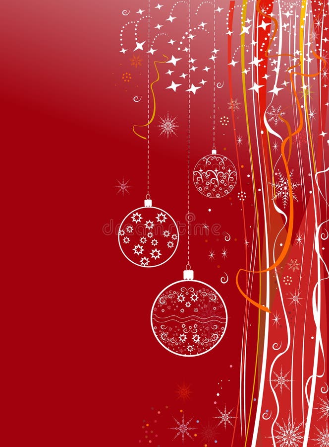 New Year holiday red background with balls