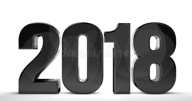 2018 new year isolated 3d render sylvester number royalty free illustration