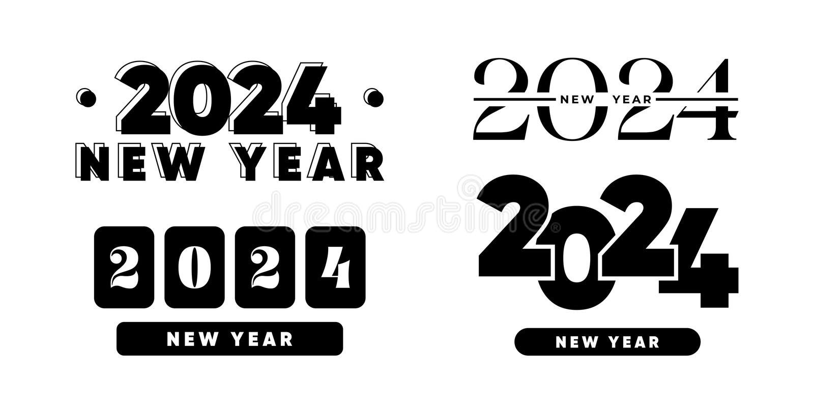 2025 New Year Logo Text Design Set. 2025 Number Design Template Stock